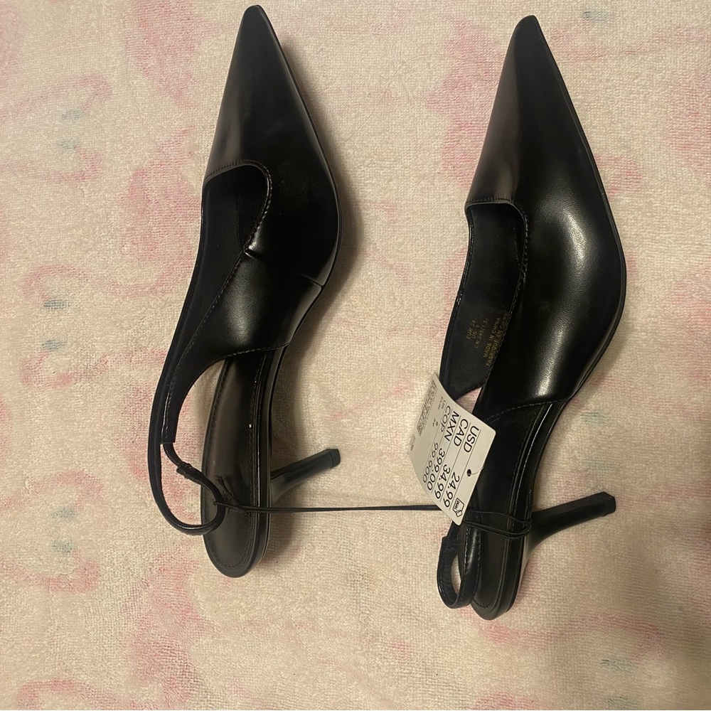 H&M Black Pointed Slingback Heels - Picture 2 of 2